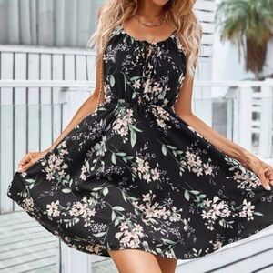 BLACK Floral Mini Dress